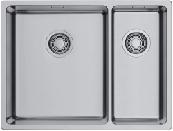 Мойка кухонная Omoikiri Tadzava 58-2-U/I-IN-L ULTRA 1, две чаши, 44х58 см, врезная, из нержавеющей стали, прямоугольная, цвет нержавеющая сталь, без отверстия под смеситель, без крыла, слив-перелив, врезная под столещницу, для кухни