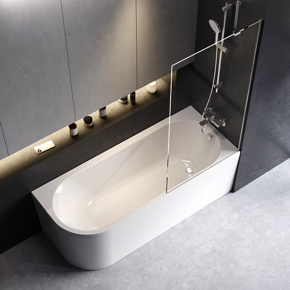 Ванна Am.Pm X-Joy 170x70 см акриловая, цвет белая, (без гидромассажа, рамы, сифона, фронтальной панели) асимметричная, правосторонняя, угловая