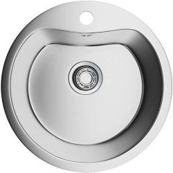 Мойка кухонная Omoikiri Saroma 51-IN, ø51 см, врезная, из нержавеющей стали, круглая, цвет нержавеющая сталь, с отверстием под смеситель, без крыла, слив-перелив, врезная в столещницу, для кухни