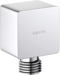 Шланговое подключение Aquatek AQ2459CR цвет хром, без держателя душевой лейки, резьбовое соединение, настенное, для душа/ванной, латунь, квадратное