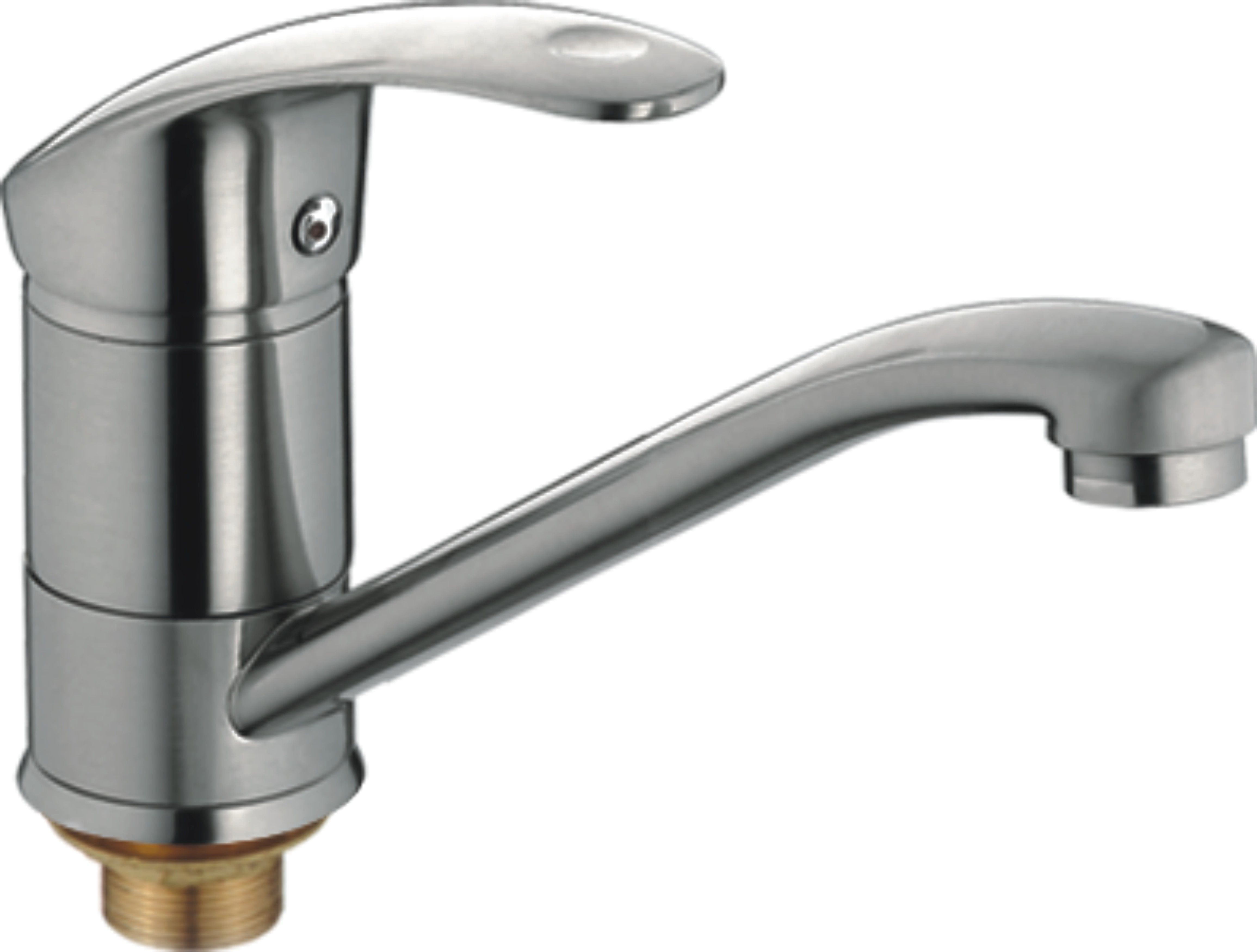 Смеситель для умывальника HAIBA однозахватный, поворотный, латунный, длина 239 мм, латунь, цвет сатин