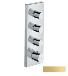 Смеситель для ванны Axor Starck Organic, термостатический, скрытого монтажа, внешняя часть, настенный, без излива/шланга/лейки, прямоугольный, латунный, цвет полированное золото, с термостатом, встроенный/встраиваемый/термостатный