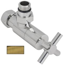 Вентиль Сунержа угловой крест G 1/2" НР х G 3/4", цвет состаренная латунь