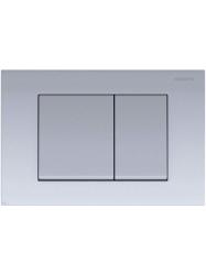 Кнопка смыва Aquatek Pneumo S прямоугольная, цвет хром матовый, пластик, клавиша управления (клавиши квадрат) для сливного бачка, инсталляции унитаза, двойная, пневматическая, панель, размер 245х165х12 мм