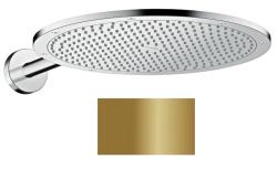 Верхний душ AXOR ShowerSolutions 350 1jet, с держателем, настенный монтаж, круглый, с 1 режимом, размер 35 см, металлический, цвет: полированная бронза, для душа/ванной