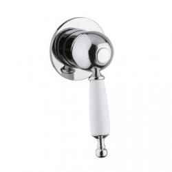 Смеситель для душа Migliore Oxford, скрытого монтажа, однорычажный, без излива, керамический, латунь, встариваемый, цвет хром/белый