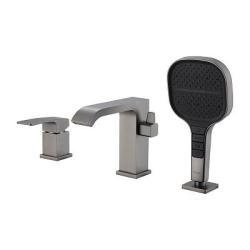 Смеситель для ванны/душа Raglo R02.31.09 на борт ванны, однорычажный, неповоротный, длина излива 164 мм, латунь, цвет графит