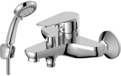 Смеситель для ванны/душа Decoroom, настенный, однорычажный, неповоротный, длина излива 185 мм, керамический, латунь, цвет хром