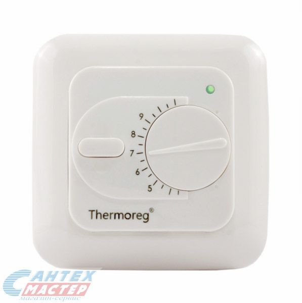 Терморегулятор Thermo Thermoreg TI-300 Black, для систем электрического теплого пола (черный) термостат электронный, сенсорный, с жк дисплеем, температуры, с датчиком температуры, встраиваемый в рамку, с таймером, для инфракрасного