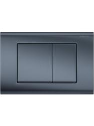 Кнопка смыва Aquatek Pneumo S прямоугольная, цвет оружейная сталь матовая, пластик, клавиша управления (клавиши квадрат) для сливного бачка, инсталляции унитаза, двойная, пневматическая, панель, размер 245х165х12 мм