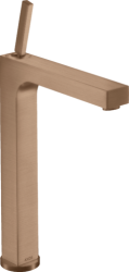 Смеситель для раковины/умывальника Axor Citterio 280, однорычажный, с тонкой рукояткой, фиксированный излив, длина излива 20,1 см, керамический, латунь, цвет шлифованное красное золото, со сливным гарнитуром