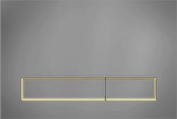 Кнопка смыва KK-POL Vitrum Grande V1, прямоугольная, цвет: графит/золото матовое. закаленное стекло, клавиша управления для сливного бачка, инсталляции унитаза, двойная, механическая, панель, универсальная, размер 17,5х24,5х0,4 см