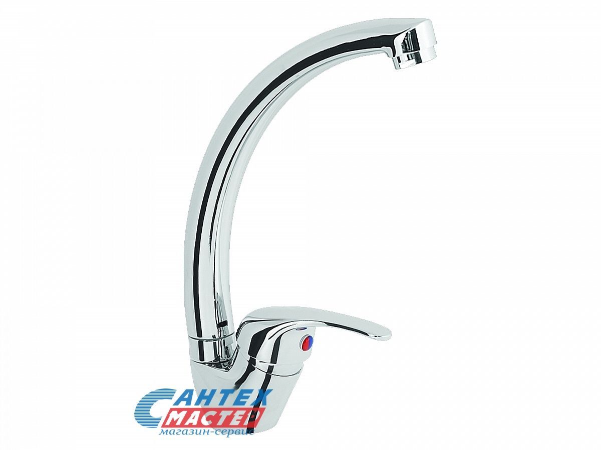 Смеситель для кухни/мойки Ukinox UM2302 CR однорычажный, керамический, с поворотным изливом, длина 170 мм, латунь, цвет хром