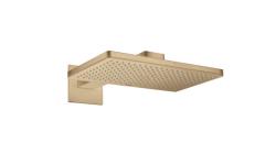 Верхний душ AXOR ShowerSolutions 460/300 1jet, с держателем, с квадратной розеткой, настенный монтаж, прямоугольный, с 1 режимом, размер 46,6х27 см, металлический, цвет: шлифованная бронза, для душа/ванной