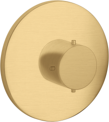 Вентиль Axor Starck 1/2", 3/4" запорный, скрытого монтажа, настенный, круглый, латунь, цвет: шлифованное золото, керамический, встраеваемый/встроенный, для встраиваемых систем