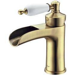 Смеситель для раковины/умывальника Boheme Vogue, однорычажный, неповоротный, керамический, длина излива 110 мм, латунь, цвет бронза