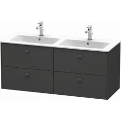 Тумба под раковину Duravit Brioso, 129х47,9x55,3 см, подвесная, 4 выдвижных ящика, ДСП, цвет: графит матовый, шкафчик навесной, механизм доводчика, прямоугольная, правая/левая, в ванную комнату