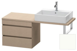 Тумба/шкафчик для консоли/столешницы Duravit DuraStyle под раковину 60х47,8х51,2 см, подвесная, ДСП, цвет: лен/белый матовый, 2 выдвижных ящика, прямоугольная