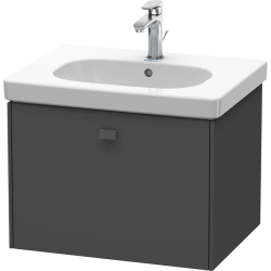Тумба под раковину Duravit Brioso, 62х46,9х45,2 см, подвесная, 1 выдвижной ящик, ДСП, цвет: графит матовый, шкафчик навесной, механизм доводчика, прямоугольная, правая/левая, в ванную комнату