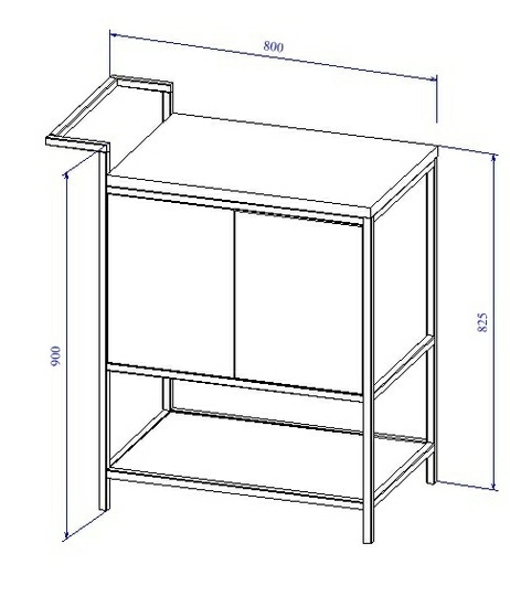Тумба под раковину Cersanit BOTANIQUE 80 для CREA 50, напольная, цвет зеленый, 2 выдвижных ящика, с полкой, система плавного закрывания, прямоугольная