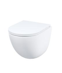 Унитаз подвесной IDDIS Axes горизонтальный (прямой, в стену) выпуск, безободковый, смыв торнадо, с быстросьемным сиденьем микролифт, с крышкой (сиденье) дюропласт, цвет белый AXERDSEi25