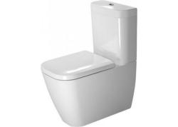 Чаша для унитаза-компакт Duravit Happy D.2 35,5х63х40 см, напольная, цвет белый, санфарфор, прямоугольная, горизонтальный (в стену) выпуск, под компакт бачок, ободковый, без сиденья, для туалета/ванной комнаты
