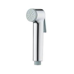 Гигиеническая лейка Splenka ручная, округлая, 1 режим, цвет хром, пластик, однорежимная, для биде, к смесителю, с клавишей регулировки воды