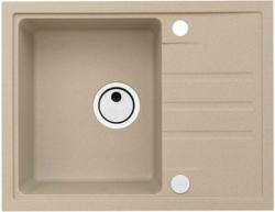 Мойка кухонная ALVEUS  INTERMEZZO 30 GRANITAL BEIGE-G55 62х48х20 см, врезная/встраиваемая сверху, с крылом, искусственный гранит, прямоугольная, цвет бежевый, с отверстием под смеситель
