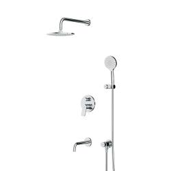 Душевая система Am.Pm X-Joy комплект: встроенный, смеситель однорычажный/тропический душ (с верхней лейкой)/излив/ручной душ/шланг, цвет хром