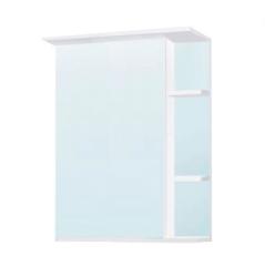 Зеркальный шкаф GRADEONIKA "Гиацинт 500", 50х15х70 см, без подсветки, подвесной, цвет белый, зеркало, открытые полки, прямоугольный, левый, левосторонний