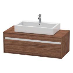 Тумба под раковину для консоли/столешницы Duravit Ketho 120х55х42,6 см, подвесная, ДСП, цвет: орех темный, 1 выдвижной ящик, прямоугольная