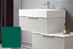 Тумба под раковину Cezares Premium Plisse 70, 70х44х43 см, подвесная, с выдвижным ящиком/с внутренним ящиком, МДФ, цвет: зеленый, шкафчик навесной, механизм доводчика, прямоугольная
