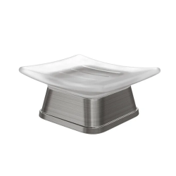 Мыльница WasserKRAFT Amper, настольная, цвет: никель, металл/стекло, прямоугольная, для мыла/душа/в ванную комнату, под кусковое мыло