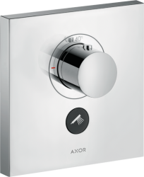 Смеситель для душа Axor ShowerSelect HighFlow, термостатический, скрытого монтажа, 1 потребитель, настенный, без излива/шланга/лейки, квадратный, латунный, цвет хром, с клапаном для ручного душа, с термостатом