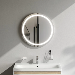 Зеркало Am.Pm X-Joy 770х770х30 см с LED/ЛЕД-подсветкой, круглое, с ИК- сенсором, выключатель сенсорный, для ванны, навесное/подвесное/настенное