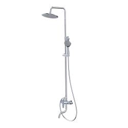 Душевая система IDDIS Optima Home высота- 1782 мм, настенная, цвет хром, смеситель однозахватный, излив 295 мм, тропический душ (с верхней лейкой)/штанга/лейка/шланг, латунь, наружного монтажа 001SB3Fi06