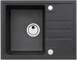 Мойка кухонная ALVEUS  INTERMEZZO 30 GRANITAL CARBON-G91 62х48х20 см, врезная/встраиваемая сверху, с крылом, искусственный гранит, прямоугольная, цвет карбон, с отверстием под смеситель