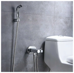 Смеситель с гигиеническим душем LEDEME встраиваемый, однорычажный, латунный, цвет хром