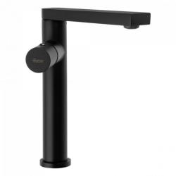 Смеситель для раковины/умывальника REA TAP однорычажный, поворотный, высокий, длина излива 130 мм, латунь, цвет черный матовый