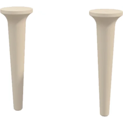 Ножки Cezares Idra для тумбы и пенала, 2 шт. размер 9х9х29 см дерево, цвет хлопок (Cotone)