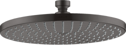 Верхний душ AXOR Starck 240 1jet, потолочный/настенный монтаж, круглый, с 1 режимом, размер 24 см, металлический, цвет: шлифованный черный хром, для душа/ванной