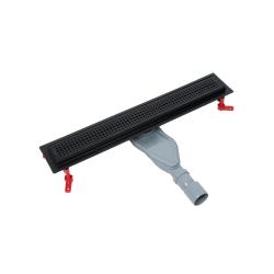 Водоотводящий желоб (Трап) IDDIS Perfex 600 мм, с перфорированной решеткой, цвет черный, горизонтальный выпуск и сифоном 360°, комбинированный затвор, выпуск 40/50 мм 975B6BL20DZ