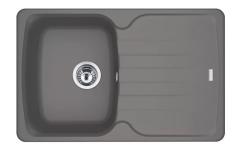 Мойка кухонная Franke ANTEA AZG 611-78, 78х50 см, врезная, искусственный гранит (Fragranite+), прямоугольная, цвет серый камень, без отверстия под смеситель, с крылом, оборачиваемая