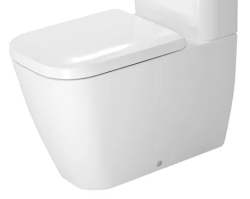 Чаша для унитаза-компакт Duravit Happy D.2 HygieneGlaze 35,5х63х40 см, напольная, цвет белый, санфарфор, прямоугольная, горизонтальный (в стену) выпуск, под компакт бачок, ободковый, без сиденья, антибактериальное покрытие, для туалета/ванной комнаты