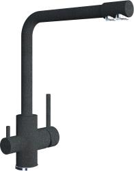 Смеситель для кухни/мойки Am.Pm Like однорычажный, поворотный, керамический, с высоким изливом, длина 218 мм, латунь, цвет черный