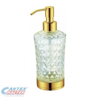 Дозатор для жидкого мыла Boheme Royal Crystal круглый золото 10222