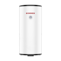 Водонагреватель Rommer RWH-2110 GT 300 л. косвенный, напольный, вертикальный, накопительный тип, 650х1461 мм, 49 кВт цвет белый, круглый