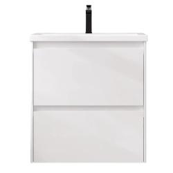 Тумба под раковину Velvex Klaufs 700-0-2, 684х443х722 мм подвесная, цвет белый глянец, 2 выдвижных ящика/выдвижной органайзер, подходит раковина Como 70, универсальная, в ванную комнату