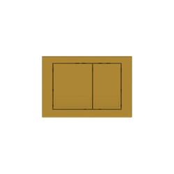 Кнопка смыва KK-POL M06, прямоугольная, цвет: брашированное золото. пластик, клавиша управления для сливного бачка, инсталляции унитаза, двойная, механическая, панель, универсальная, размер 15х22х1,3 см