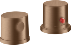 Смеситель для ванны Axor Uno термостатический, монтаж на борт ванны, скрытый, без излива, латунь, цвет шлифованное красное золото, без душевого шланга/лейки, на 2 отверстия, для 2-х потребителей